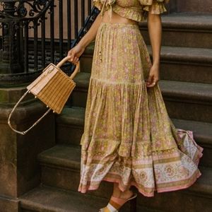 Spell and the gypsy dahlia maxi skirt - bronze  size small